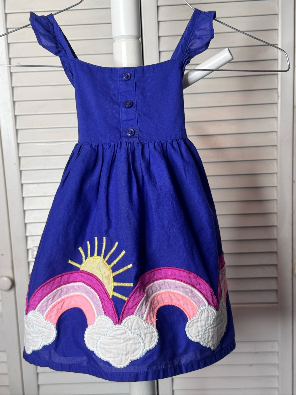 Gymboree Royal Blue Sundress with Rainbow, Sun & Cloud Appliqués